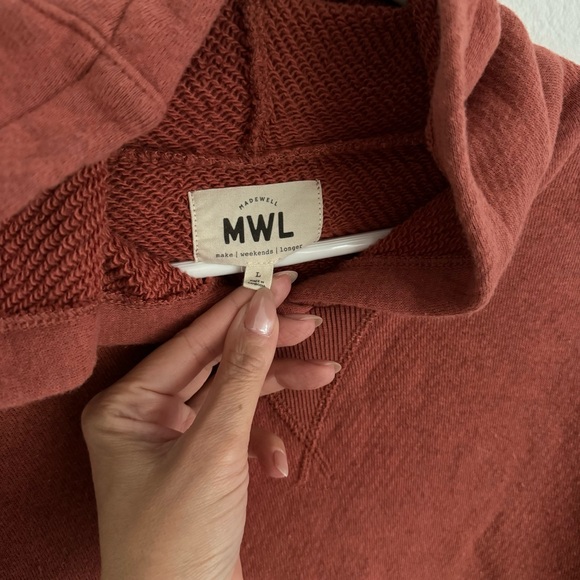 Madewell MWL Airyterry Hoodie Shorts Sweat Set in Red - Picture 4 of 12